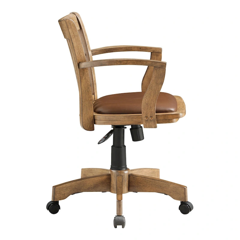 Gepolsterter Bankerstuhl aus Holz im Vintage-Stil