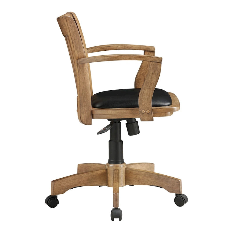 Gepolsterter Bankerstuhl aus Holz im Vintage-Stil