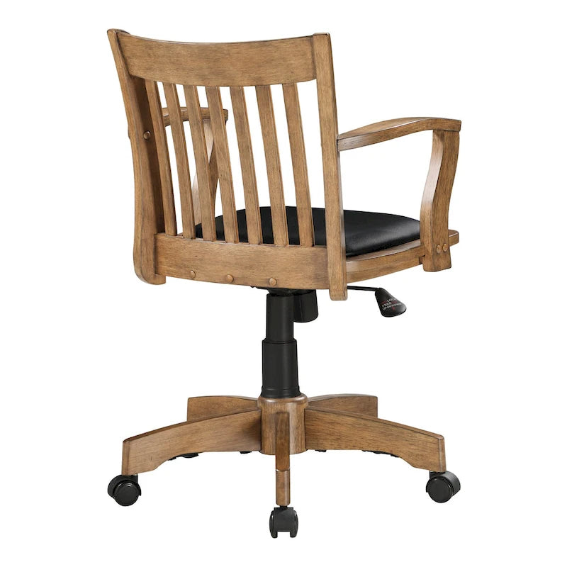 Gepolsterter Bankerstuhl aus Holz im Vintage-Stil