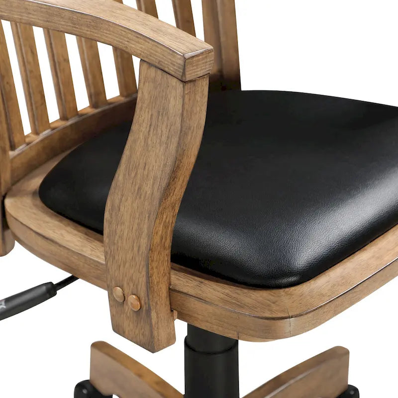 Gepolsterter Bankerstuhl aus Holz im Vintage-Stil