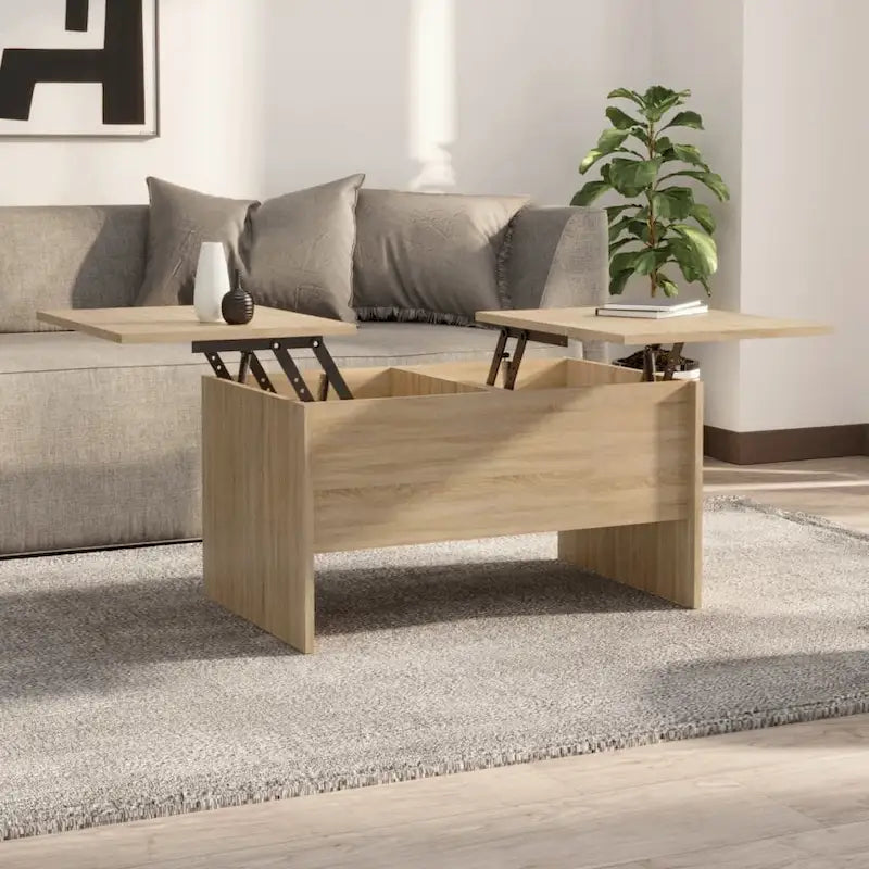 Couchtisch mit anhebbarem Oberteil und verstecktem Stauraum, Holzwerkstoff