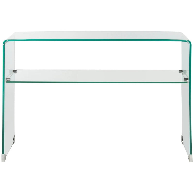 Konsole aus klarem Hartglas, 43.3 x 13.8 x 29.5
