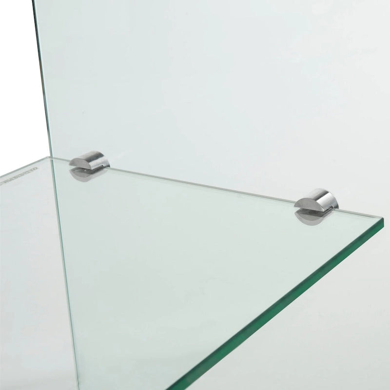 Konsole aus klarem Hartglas, 43.3 x 13.8 x 29.5