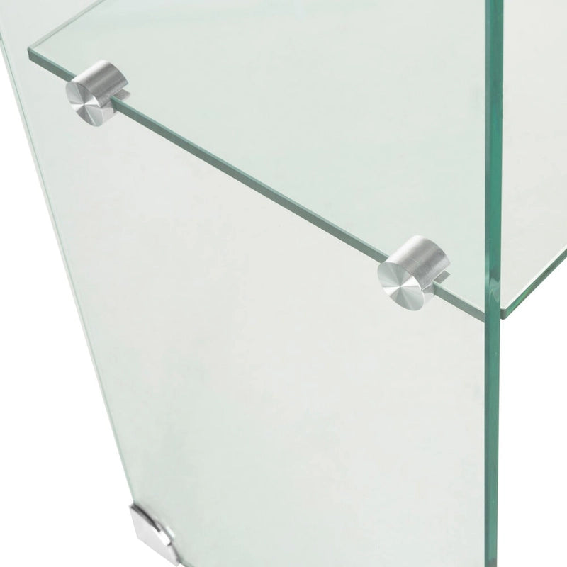 Konsole aus klarem Hartglas, 43.3 x 13.8 x 29.5