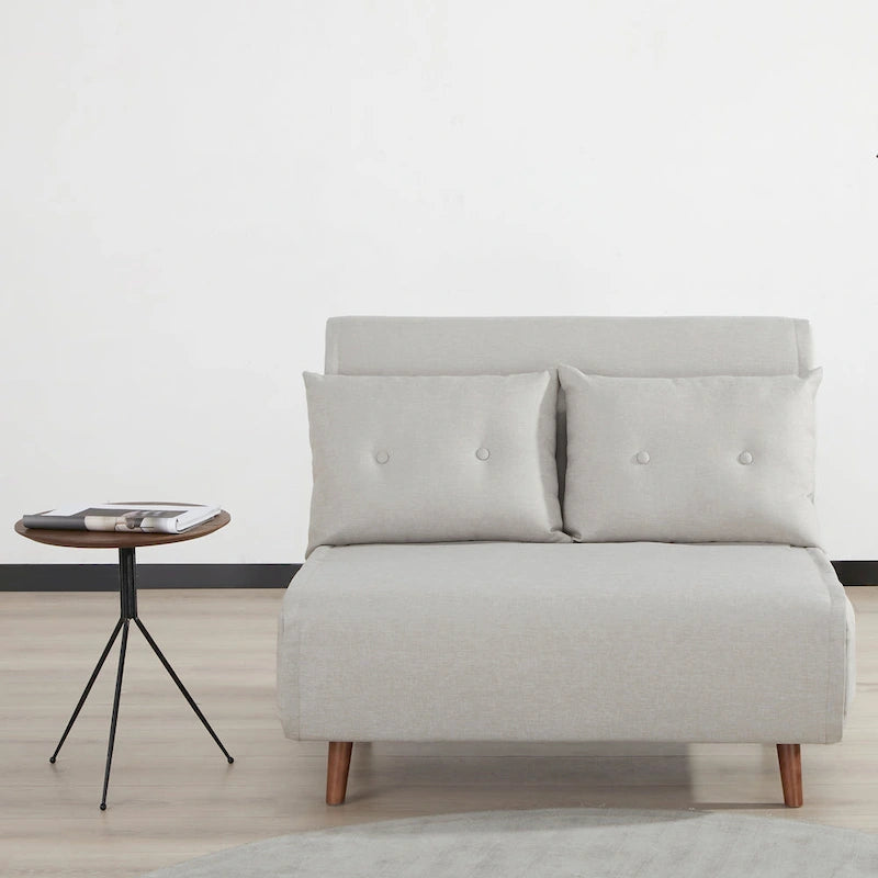 Wandelbarer Stuhl zur Chaiselongue oder zum Bett mit Knopfheftung