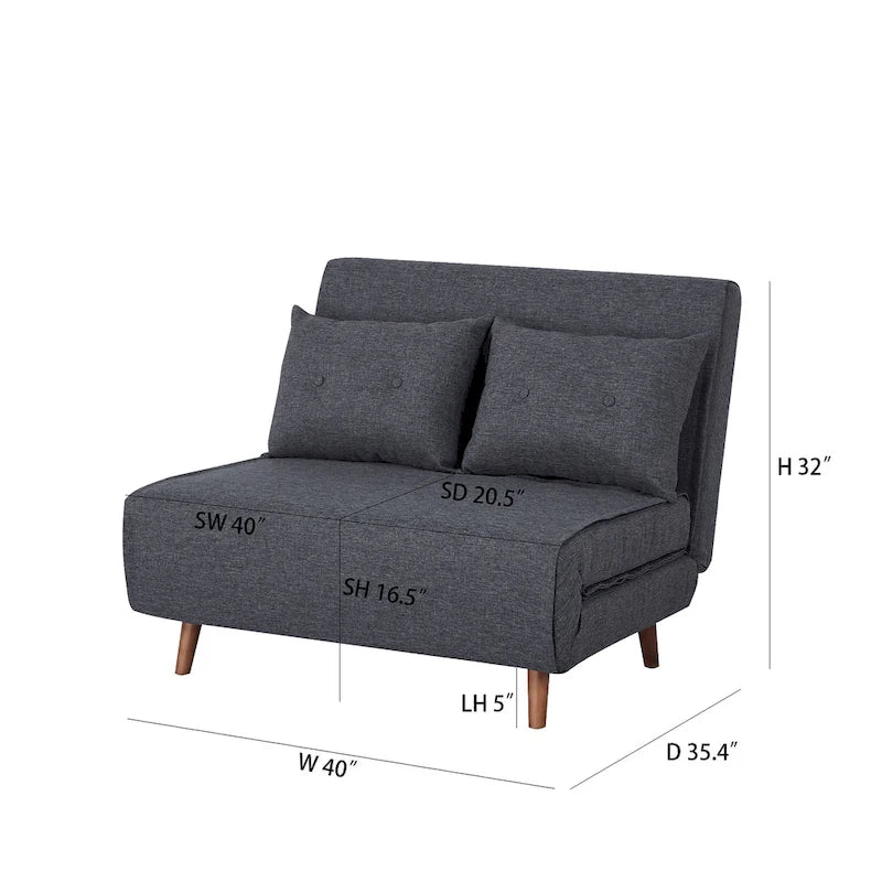 Wandelbarer Stuhl zur Chaiselongue oder zum Bett mit Knopfheftung