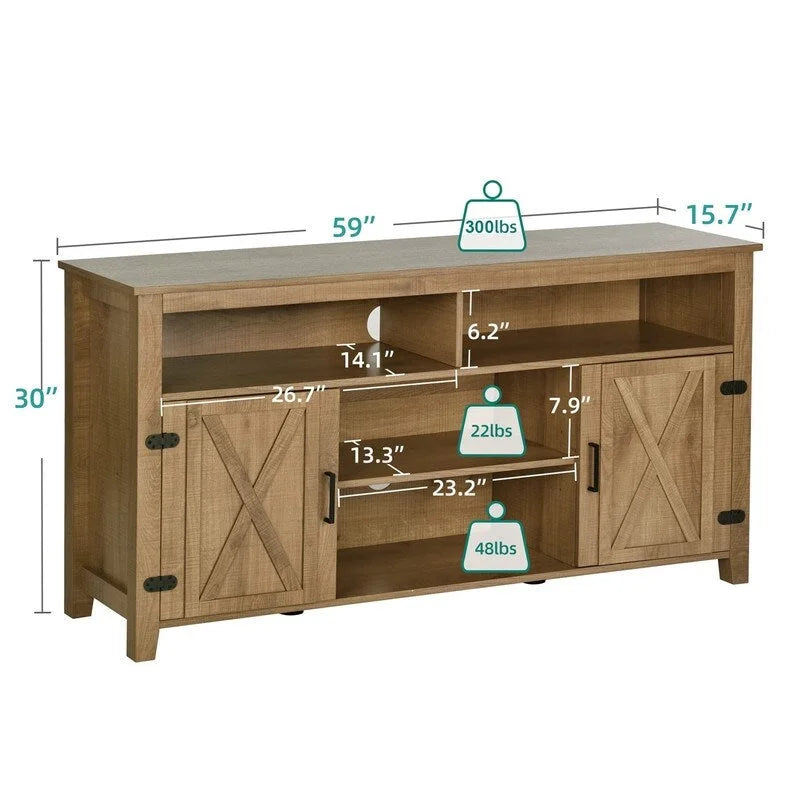 Bauernhaus Sideboard Kaffeebar-Schrank, 151B x 40T x 76H cm