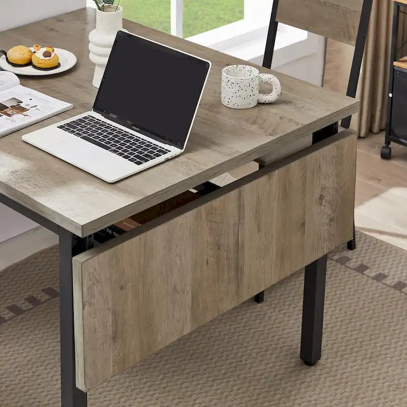 Industrieller Klapptisch für den Essbereich mit Stahlrahmen