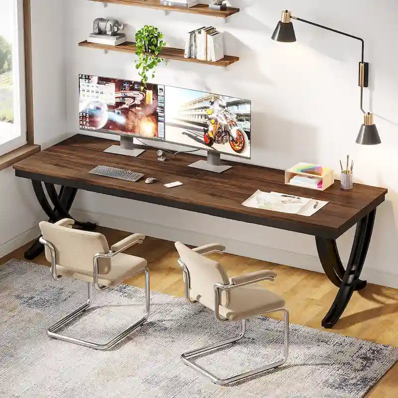 78" Rechteckiger Schreibtisch für Home Office und Arbeitszimmer