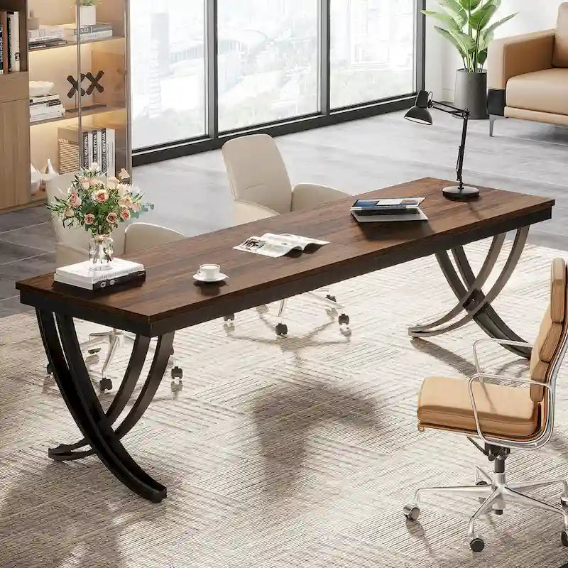 78" Rechteckiger Schreibtisch für Home Office und Arbeitszimmer