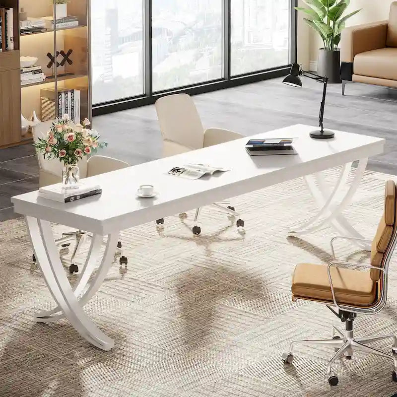 78" Rechteckiger Schreibtisch für Home Office und Arbeitszimmer