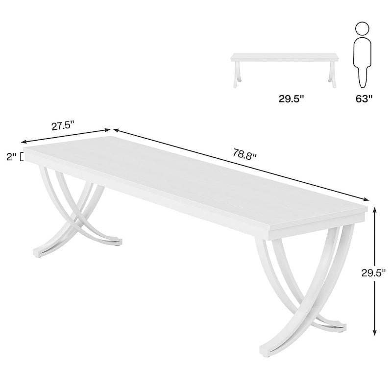 78" Rechteckiger Schreibtisch für Home Office und Arbeitszimmer