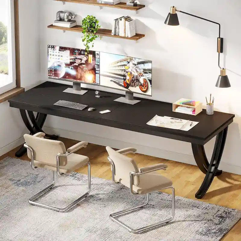 78" Rechteckiger Schreibtisch für Home Office und Arbeitszimmer
