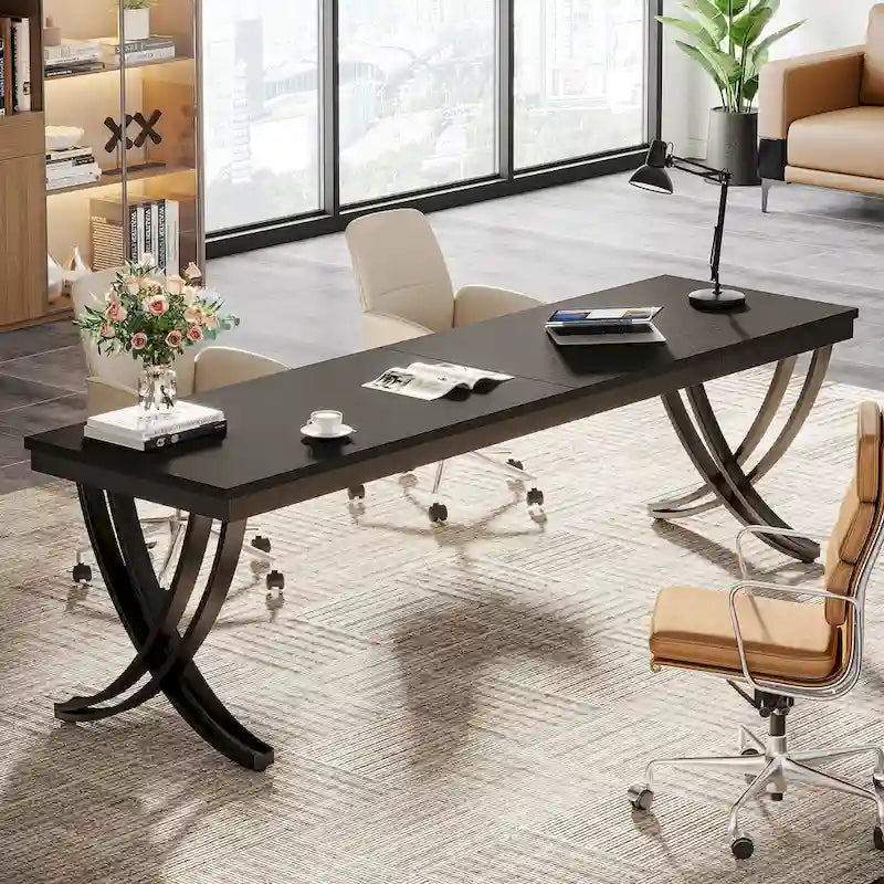 78" Rechteckiger Schreibtisch für Home Office und Arbeitszimmer