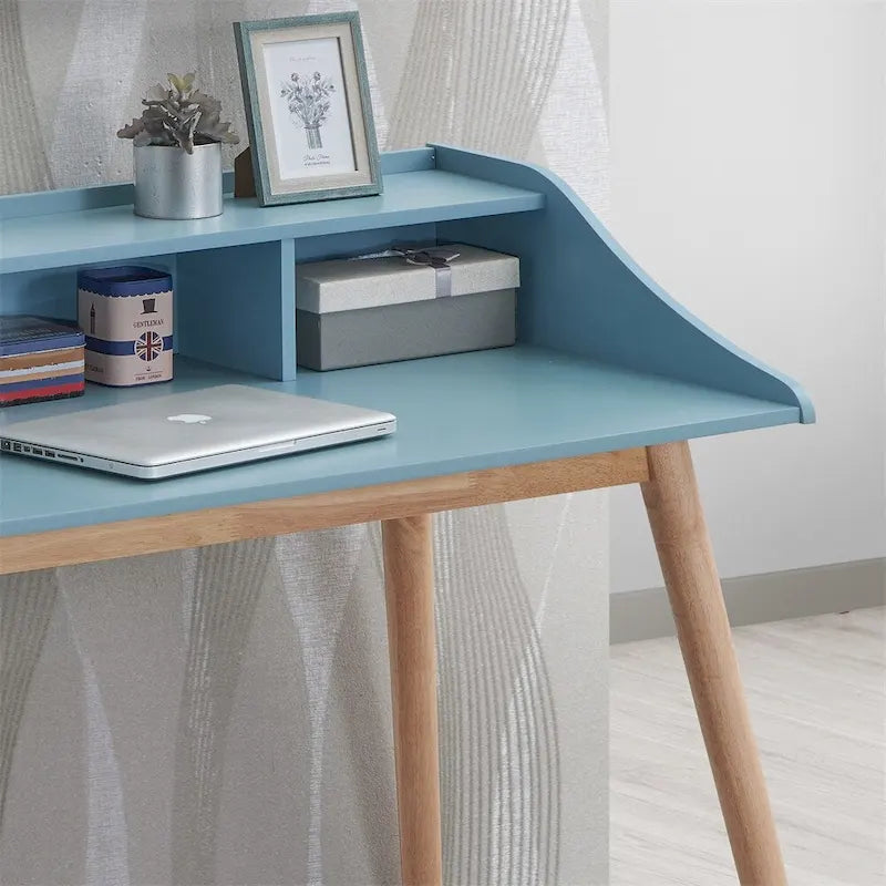 Mid-Century Modern Holzschreibtisch mit Aufsatz